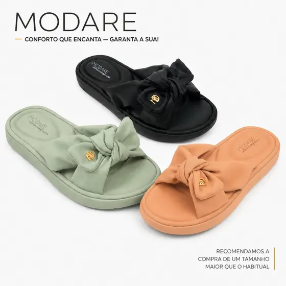 Chinelo Modare Feminina Ultraconforto Laço Palmilha Calce Fácil Original Ortopédica