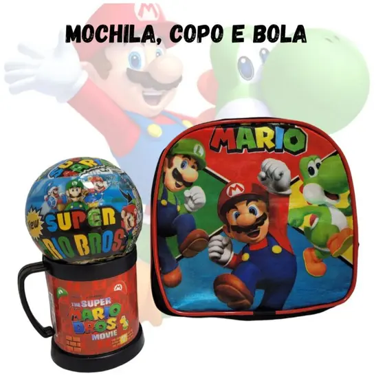 Kit bolsinha com alça + Caneca + bola surpresa