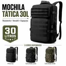 Mochila Tática Militar Impermeável 30 Litros Reforçada Camping Trilha Viagem Notebook Masculina Feminina