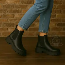 Bota Coturno Feminino Tratorada Chelsea Macia Confortável Snapshoes