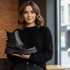 Coturno Feminino Tratorado Tendencia Inverno Lançamento
