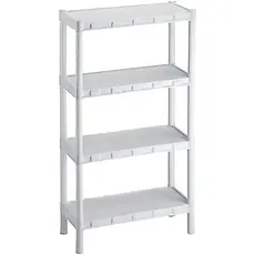 Prateleiras modular multiuso plástica Agraplast com 4 prateleiras , acompanha os pés,  1.06x55x25cm