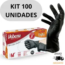 Kit Luvas pretas sem pó viniflex descartáveis 50 ou 100 unidades salão barbearia jardinagem