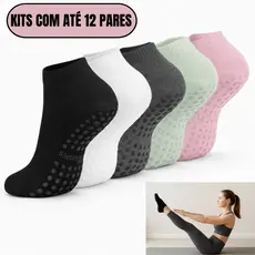 Kit Pares de Meia feminina ou masculina Pilates,Yoga, Balé Antiderrapante Conforto e Estilo