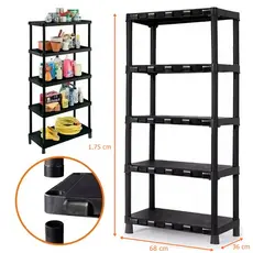 Estante Plástica organizadora multiuso Grande, 175cm x 68cm x 36cm  5 Prateleiras, cozinha, livros