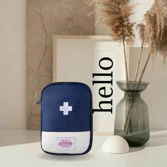 Bolsa/Estojo De Primeiros Socorros De Tecido Oxford Portátil Para Remédios