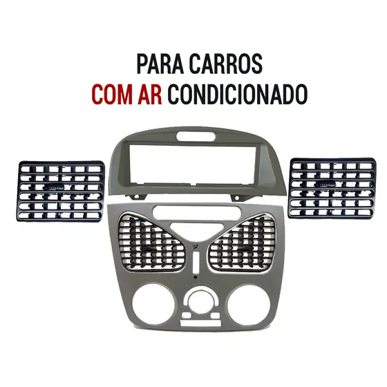 Kit Moldura Painel COM AR Rádio Difusores Fiat Palio Siena Strada Weekend 2001 2002 2003 2004 05 06 07 08 09 10 2011