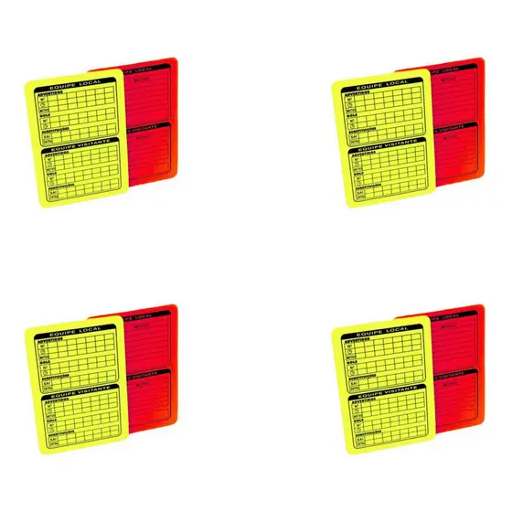 Kit 04 Cartão De Futebol Profissional Vermelho E Amarelo Arbitragem