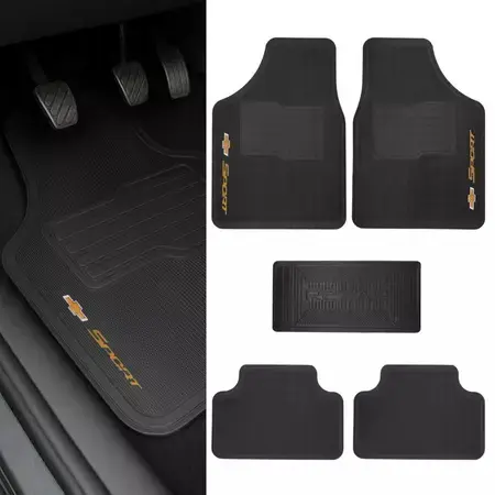 tapete automotivo universal pvc borracha 5 peças antiderrapante resistente fácil limpar carro