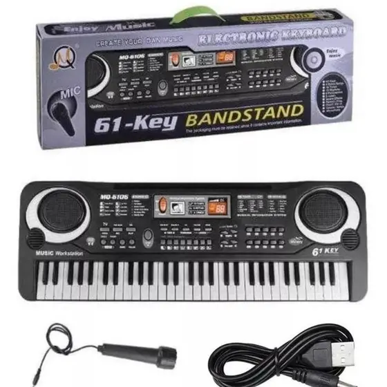 Piano Profissional 61 Teclas Música Digital Placa Chave Musical Teclado Eletrônico Piano Com Microfone