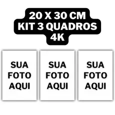 Kit com 3 Quadros decorativos personalizados com sua foto