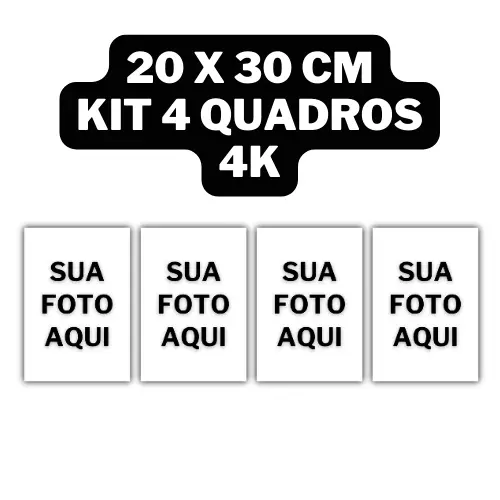 Kit com 4 Quadros decorativos personalizados com sua foto
