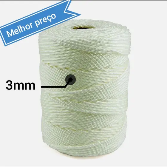 Corda Varal Branca Multiuso Em Polipropileno 3mm/Metro Carga , Varal ,Camping Decoração