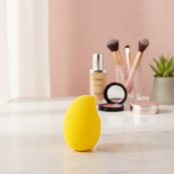 Esponja Manga Amarela De Maquiagem Profissional Amarelo Média Make Lolita
