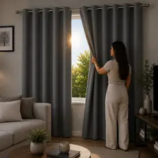 cortina com ilhós blackout cinza pelicula bloqueio de luz 280x280cm pvc sala quarto para janela