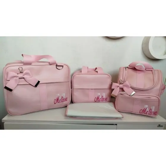 Kit de bolsa maternidade personalizado 4 peças.