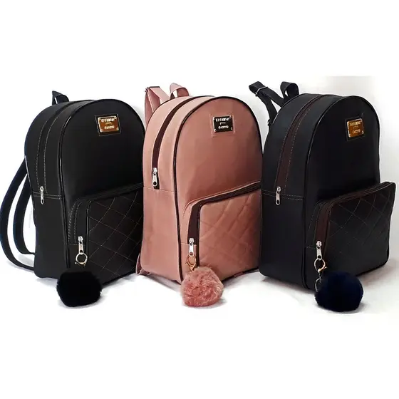 Bolsa Mochila feminina de Couro Sintetico Bolsas femininas de moda CAPADOCCI SEM POMPOM