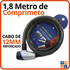 Cadeado Trava 1 Metro e Meio Moto e Bicicleta Corrente Grosso Longo Grande Segurança reforçada Bike