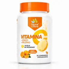 Comprimidos Efervescentes Vitamina C 1000mg Com Zinco E Selênio Sabor Laranja Imunidade Saúde Energia Bem Estar Diário