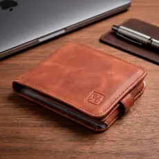 Carteira Masculina Couro Legítimo Porta Cartão Documentos CNH Com Zíper Plástico Elegante