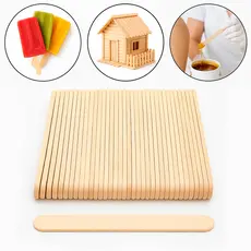 Kit 200 Palito De Picolé Madeira Artesanato Sorvete Cera Depilatória Depilação Horta Jardim Redondo Multiuso Resistente