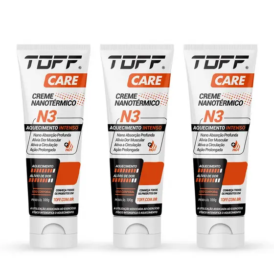 Care N3 Creme Terapêutico Dor Muscular Nanotérmico Pomada Aquecimento Intenso Ação Imediata 100g