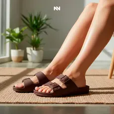 Chinelo Birken Baixo Slide Papete Sandália Ortopédica Confortável Duas Fivelas Fixas Enfeite Oferta