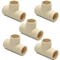 Kit 5 Tê CPVC 22mm Água Quente Fria Resistente Tubo Cano Tee Conector Conexão Cotovelo Joelho Alta Durabilidade Oferta