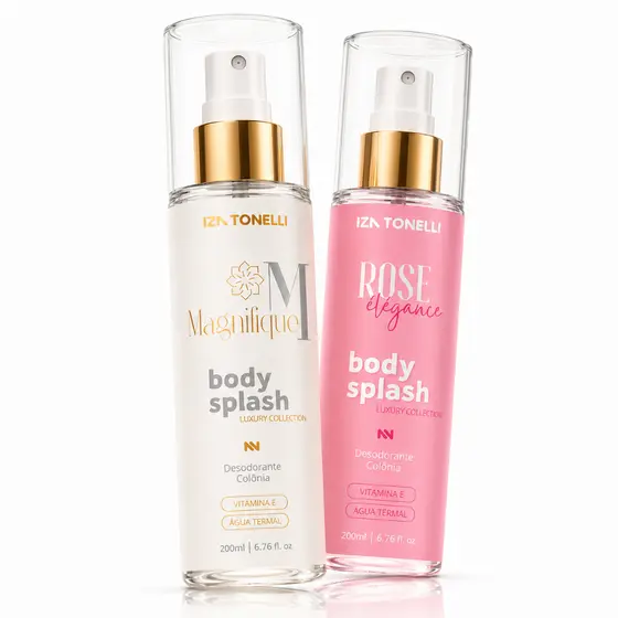 Kit 2 Body Splash Feminino Iza Tonelli 200ml Alta Fixação | Magnifique & Rose Elegance | 2 Fragrâncias De Luxo
