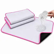 Kit 3 Tapetes Higiênico Lavável Super Absorção 200 Lavagens 70x50 - Branco e rosa