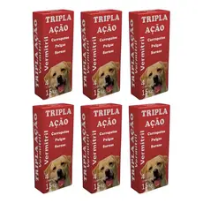 Anti Pulgas Carrapatos Vermes Sarnas 15kg 24 Comprimidos Vermitril