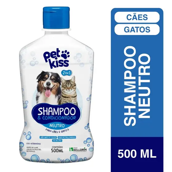 Shampoo & Condicionador Kelldrin Pet Kiss 2×1- Neutro | Cães e Gatos