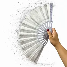 Leque C/ Glitter Estampado