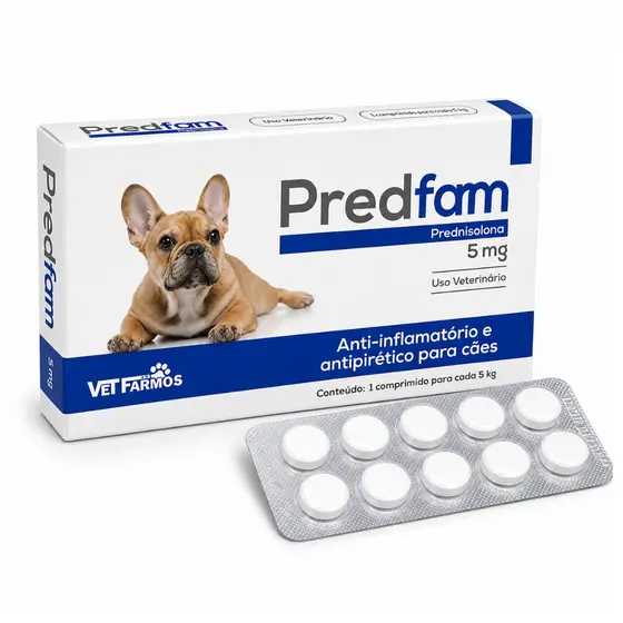 Anti-inflamatório Cães Comprimidos Predfarm 5mg Vet Farmos