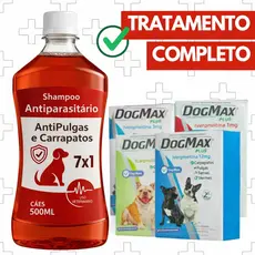 Shampoo Pet 7 Em 1 + 4 Comp Antipulgas e carrapatos Dog Max Plus