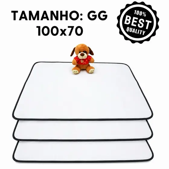 TAPETE HIGIÊNICO LAVÁVEL 100x70 - Kit com 3 tapetes. 200 lavagens