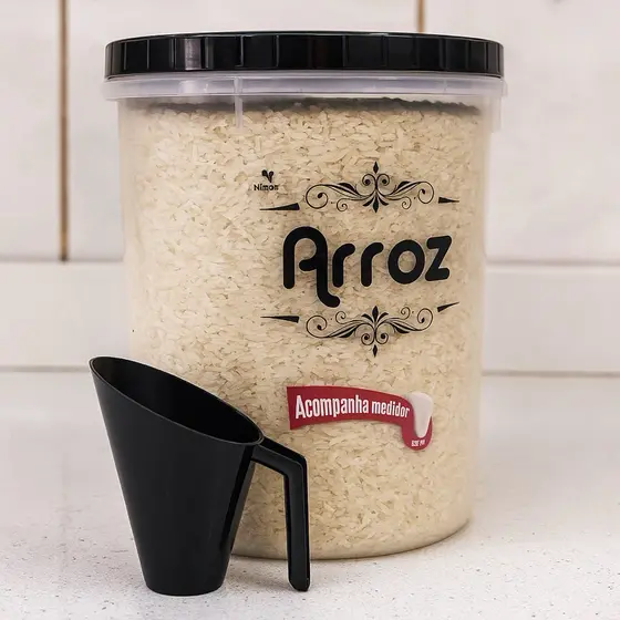 Pote Porta Arroz 5,8 L com Concha Medidora – Pote Grande para Mantimentos Nitron