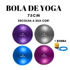 Bola de Yoga 75 cm Ioga Pilates Fisioterapia Exercicio Condicionamento Fisico - Escolha a sua cor!
