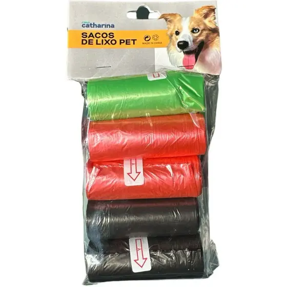 Kit 10 Rolinhos C/ 15 Sacos De Lixo Coco Pet Gato E Cachorro refil 150 sacos Cata Caca Saquinhos