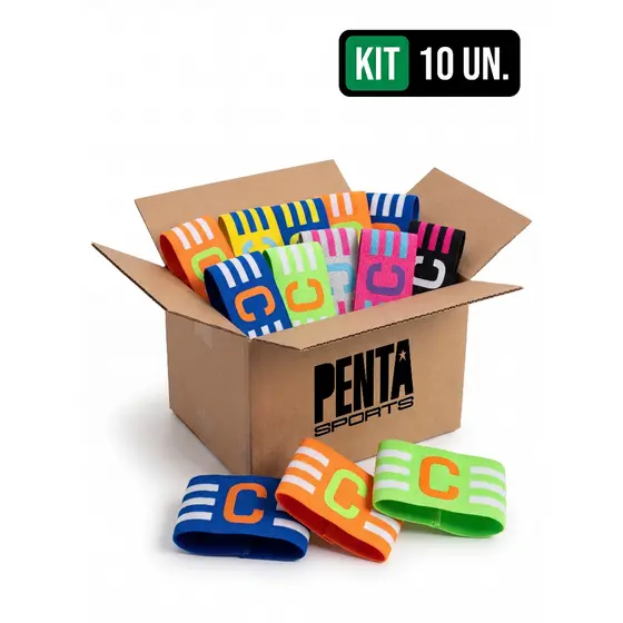 Kit com 10 Faixas Braçadeira de Capitão Time de Futebol Esporte Varias cores