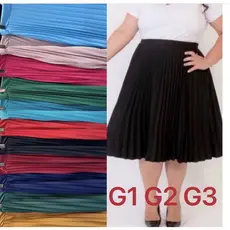 Saia Midi Plissada Plus Size -00014