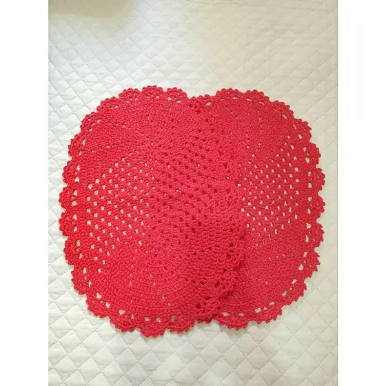 Tapetes Crochê kit 2 Par Oval Feito a Mão para Sala, Quarto, Banheiro. Tapete em crochê.