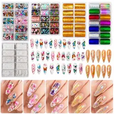 Kit C/10 Rolos De Foils prara Unhas Com Estampas Variadas ~H&N BAZAR ~