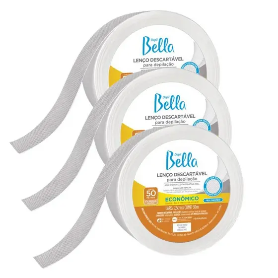 Papel para Depilacao Depil Bella Rolo C/3 Lenco Furadinho