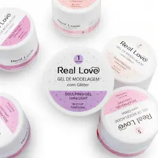 Gel de Alongamento com Glitter para Unhas - Linha Light - 15ml - Real Love