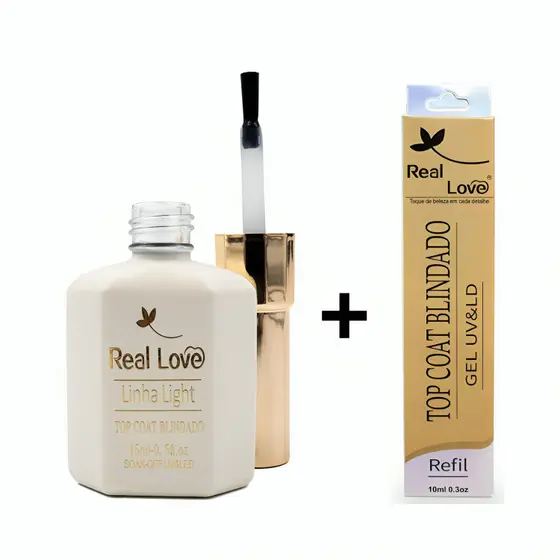 Top Coat Blindado 15ml + Refil 10ml - Real Love