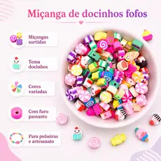 50 Peças Miçanga Infantil Docinho Para Artesanato Pulseiras Colares