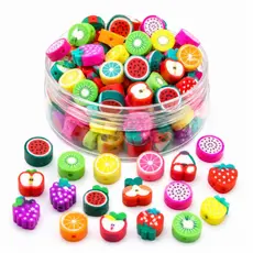 50 Peças Missanga Infantil Frutinha Para Pulseira, Colar 10mm