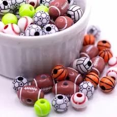 Miçangas Bola de Futebol Para Artesanato 50 Peças Pulseira