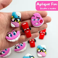 Aplique Emborrachado Fini Kit com 20 Peças Para Laço, Laço Pet, Tiara, Enfeite